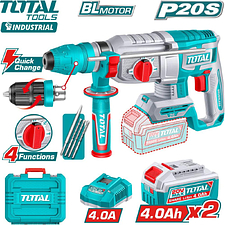 Перфоратор Total TRHLI202689 (с 2-мя АКБ, кейс)