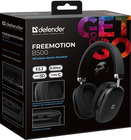 Наушники Defender FreeMotion B500 (черный)