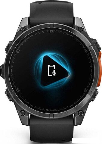 Умные часы Garmin Fenix 8 47мм (серый, черный силиконовый ремешок)