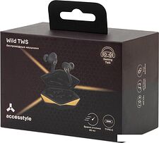 Наушники AccesStyle Wild TWS (черный/оранжевый)