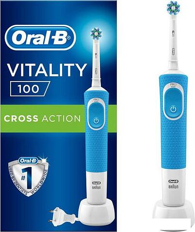 Электрическая зубная щетка Oral-B Vitality CrossAction D100.413.1 (голубой)