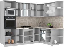 Готовая кухня Интерлиния Мила Лайт 1.68x2.6 правая (вудлайн кремовый/антрацит/малага) Готовая кухня Интерлиния Мила Лайт 1.68x2.6 правая (вудлайн кремовый/антрацит/малага)