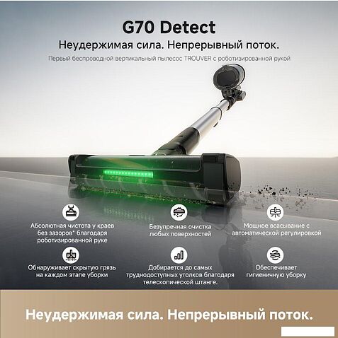 Пылесос Trouver Cordless Vacuum Cleaner G70 Detect V2515 (евровилка, черный)