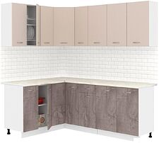 Готовая кухня Кортекс-мебель Корнелия Лира 1.5x2.1 (капучино/оникс/королевский опал)