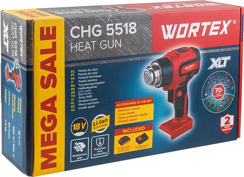 Промышленный фен Wortex CHG 5518 (с 1-им АКБ)