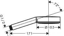 Душевая лейка Hansgrohe Pulsify S 105 1jet 24120000 (хром) Душевая лейка Hansgrohe Pulsify S 105 1jet 24120000 (хром)