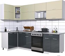 Угловая кухня Интерлиния Мила Gloss 60-12x27 (ваниль/асфальт глянец) Угловая кухня Интерлиния Мила Gloss 60-12x27 (ваниль/асфальт глянец)