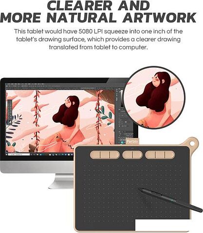 Графический планшет Parblo Ninos S (розовый)