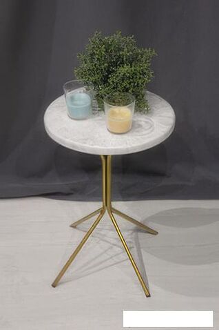 Журнальный столик Sheffilton SHT-CT12-1 (золото/бетон хафит)