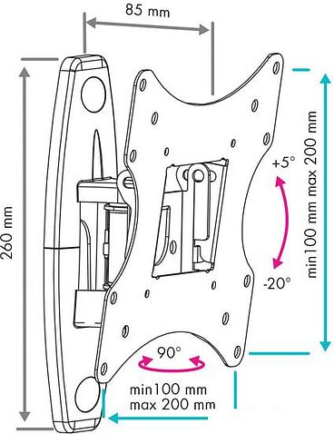 Кронштейн VLK TRENTO-4 (черный)