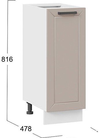 Шкаф напольный Трия Лорас 1Н3 (белый/холст латте)