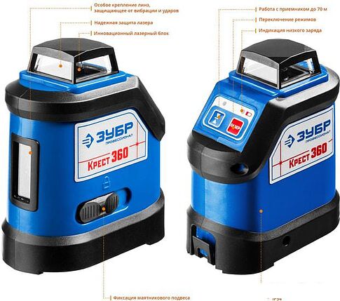 Лазерный нивелир Зубр Крест-360 34906-2 (со штативом)