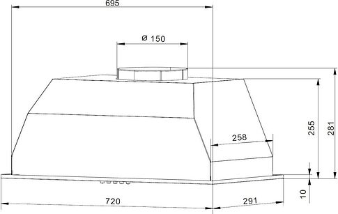 Кухонная вытяжка Weissgauff BOX 1200-72 BL