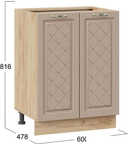 Шкаф напольный Трия Бьянка 1Н6 (дуб крафт золотой/дуб кофе)