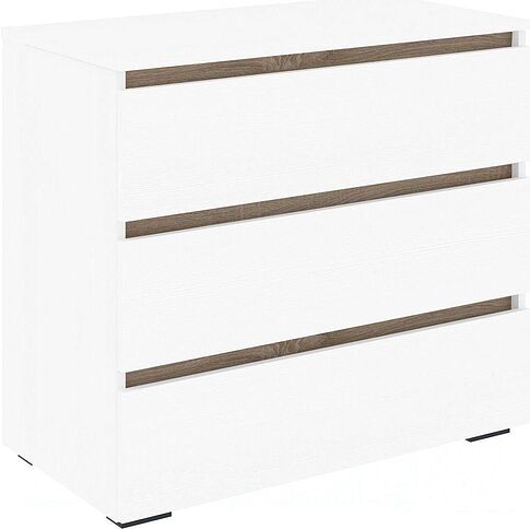 Комод Кортекс-мебель Бари 80 3ш (белый/белый/дуб сонома)