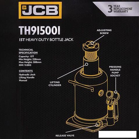 Бутылочный домкрат JCB TH915001 (15т)
