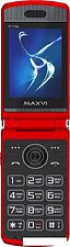 Телефон Maxvi E11ds (красный/серебристый)