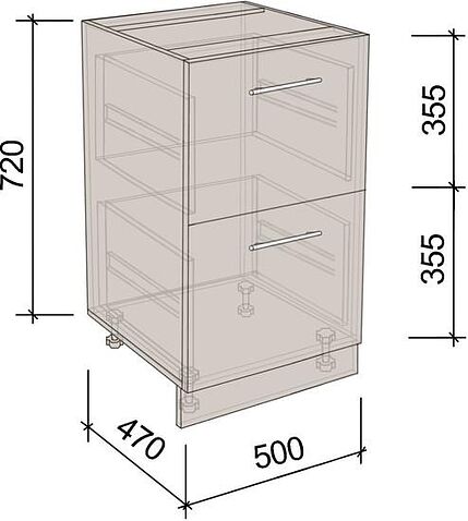 Шкаф напольный Артём-Мебель 500мм СН-114.144-Ш (ДСП бетон спаркс)