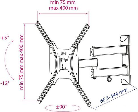 Кронштейн Kromax OPTIMA-404 (черный)