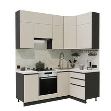 Готовая кухня ВерсоМебель Эко Премиум 1.2x2.0 правая (кашемир/ст. мрамор лацио)