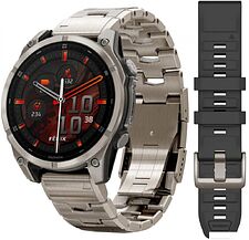 Умные часы Garmin Fenix 8 Sapphire, Titanium 47мм (светло-серый, титановый ремешок)