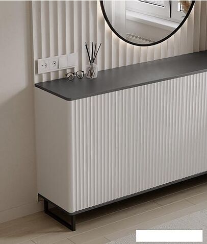 Тумба Shtabe Royal 5057 эко (белый/металл бруклин/черный)