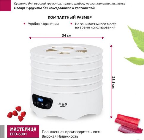 Сушилка для овощей и фруктов Мастерица EFD-6001