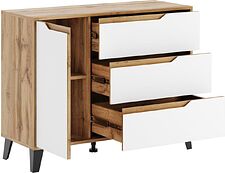 Тумба ЭлиГард Eyva 1D3S (дуб вотан/белый)