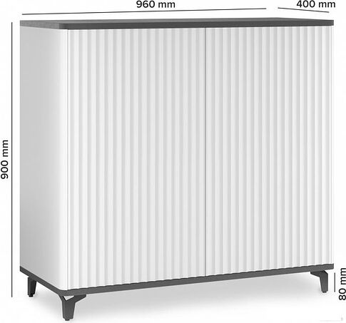 Тумба Shtabe Royal 5061 эко (белый/металл бруклин/черный)