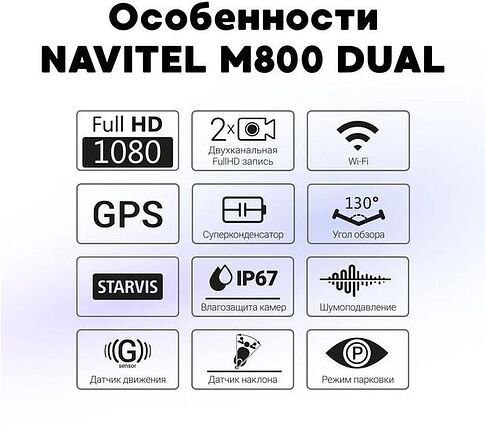 Видеорегистратор-GPS информатор (2в1) NAVITEL M800 Dual