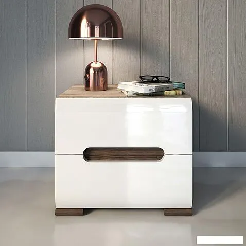 Тумба Black Red White Azteca S205-KOM2S/4/5 (белый/белый блеск)