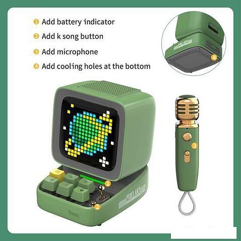 Беспроводная колонка Divoom Ditoo-Mic (зеленый)