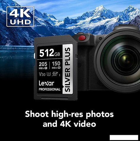 Карта памяти Lexar Professional SILVER PLUS SDXC LSDSIPL512G-BNNNG 512GB