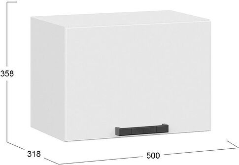 Шкаф навесной Трия Детройт 1В5Г исп. 2 (белый/белый глянец)