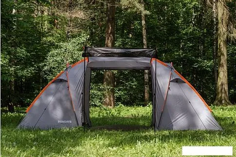 Кемпинговая палатка Sundays ZC-TT020-4P (2+2) (темно-серый/желтый)