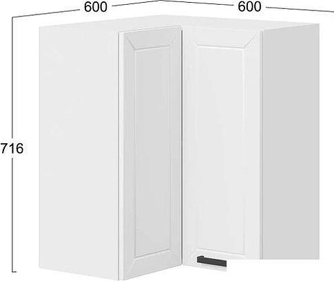 Шкаф навесной Трия Лорас 1В6УП (белый/холст белый)