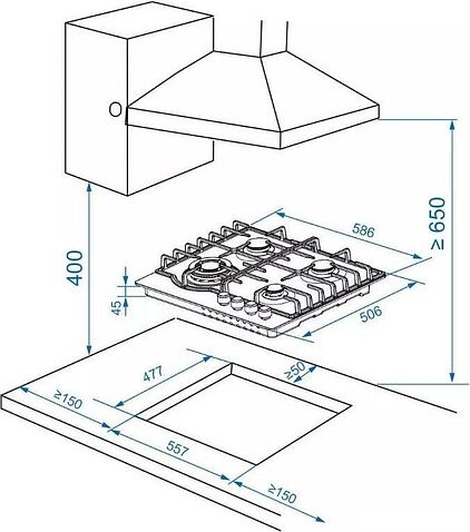 Варочная панель ZorG HAG62 FDW white