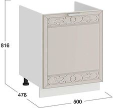 Шкаф напольный Трия Долорес 1Н5М (белый/крем)