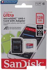 Карта памяти SanDisk Ultra SDSQUAR-128G-GN6MA microSDXC 128GB (с адаптером) Карта памяти SanDisk Ultra SDSQUAR-128G-GN6MA microSDXC 128GB (с адаптером)