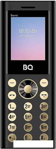 Кнопочный телефон BQ-Mobile BQ-1858 Barrel (черный/золотистый)