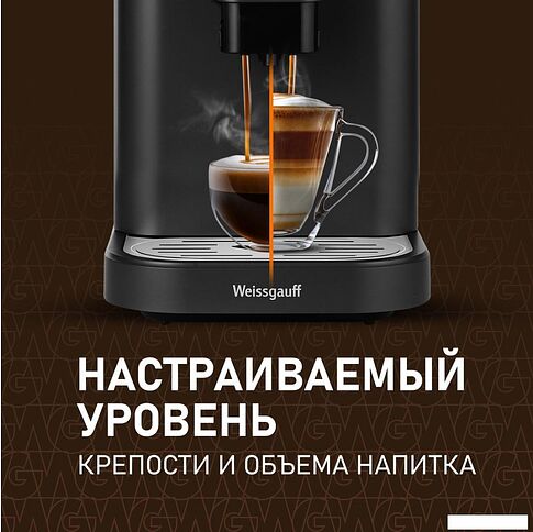Кофемашина Weissgauff WCM-325 Black Automatic Touch Cappuccino