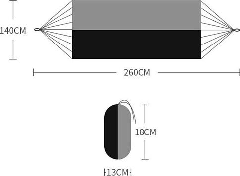 Туристический гамак Coyote с москитной сеткой TBD0604408901A (черный/серый)