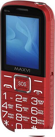 Кнопочный телефон Maxvi B21ds (красный)