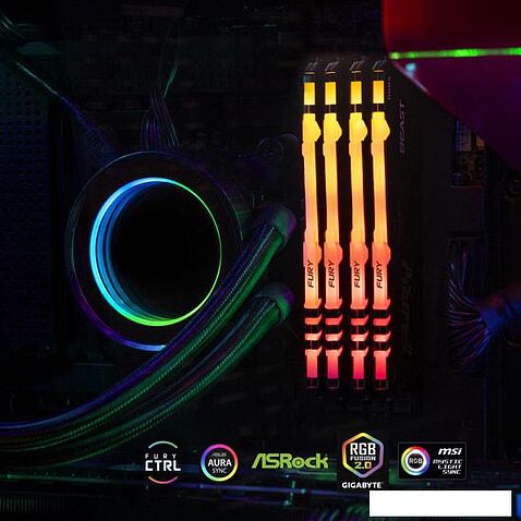 Оперативная память Kingston FURY Beast RGB 2x32GB DDR4 PC4-25600 KF432C16BBAK2/64