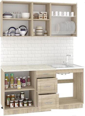 Кухня Кортекс-мебель Корнелия Ретро 1.6м (ясень белый/марсель)