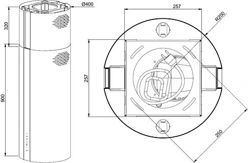 Кухонная вытяжка Meferi TUBE40BK Isla Power