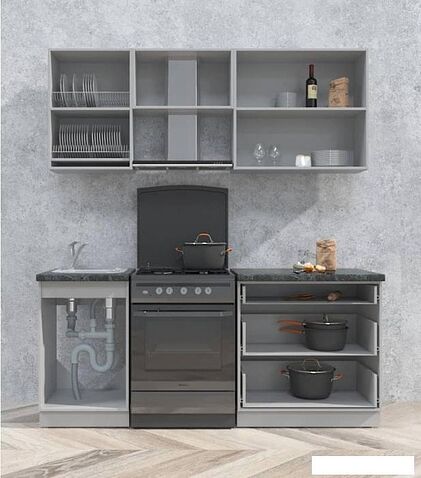 Кухня Интерлиния Мила Матте 1.9 Б (белый/мята/опал светлый)