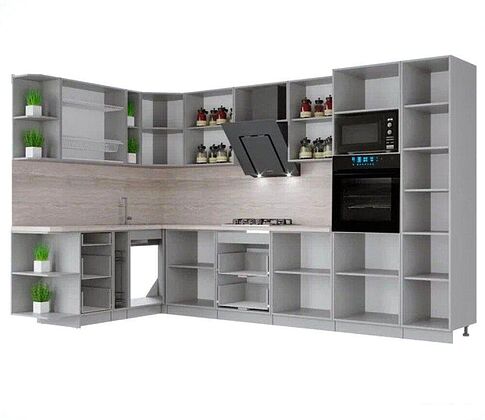 Готовая кухня Интерлиния Мила Крафт 1.88x3.4 левая (дуб королевский)