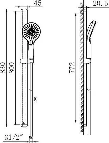 Душевой гарнитур  Maxonor Pure Life PL8008