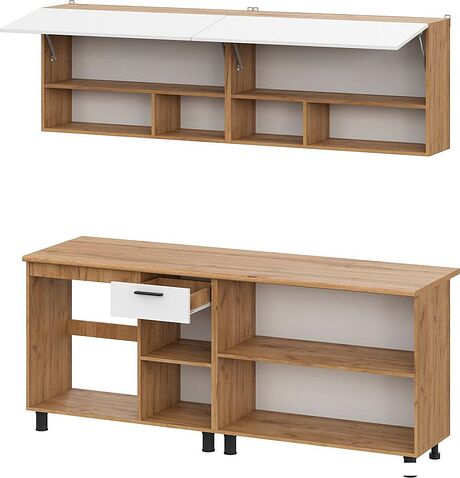 Готовая кухня Mio Tesoro Монако 2.0м (дуб золотой/белый матовый/дуб вотан)